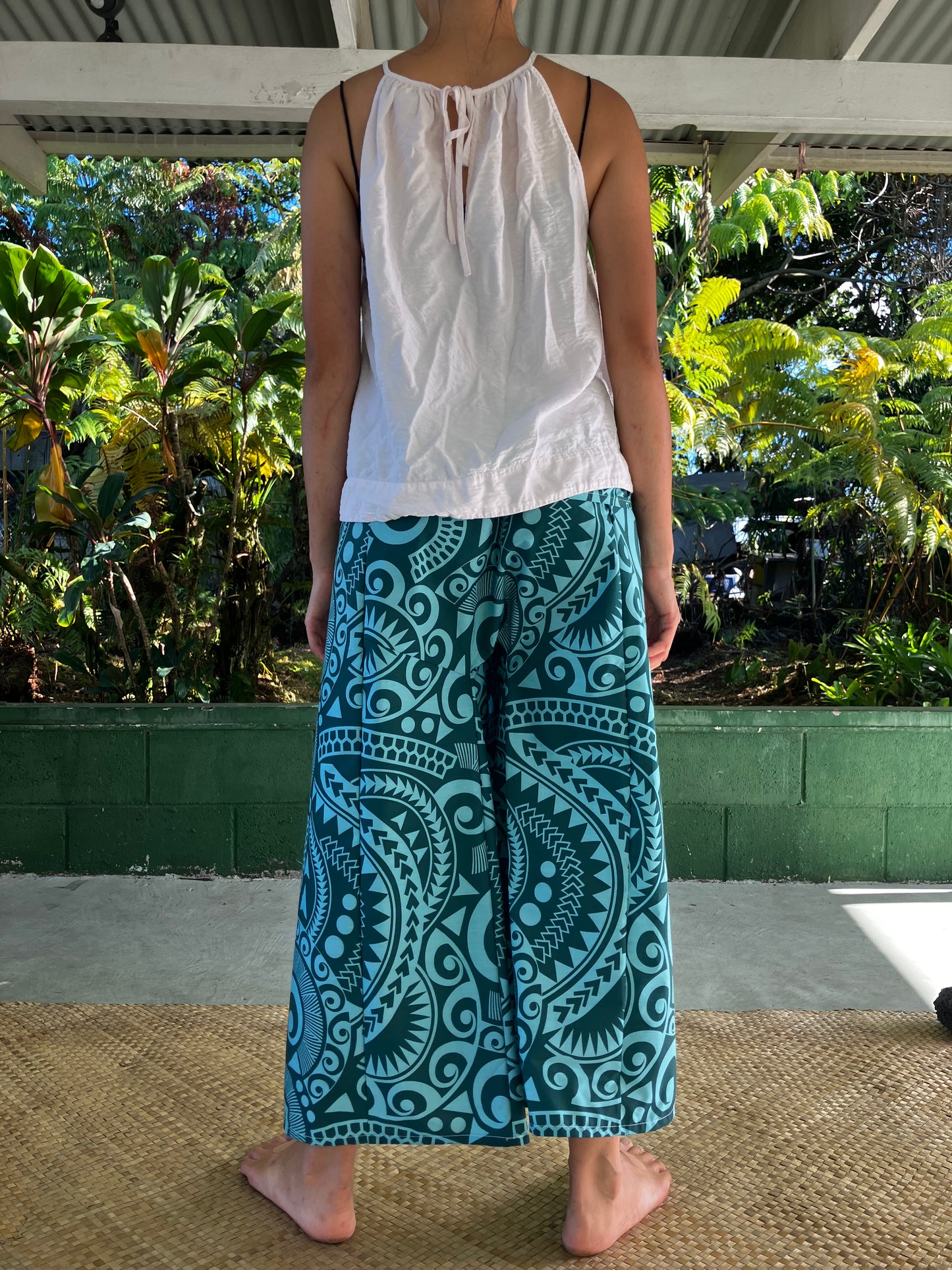 Hawaiian Pants・Tribal Spiral (Blue) / Poly Cotton