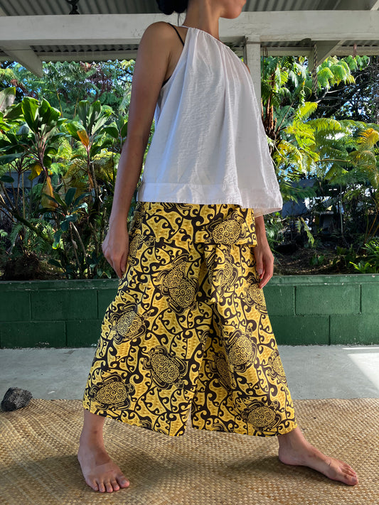 Hawaiian Pants・Yellow Honu / Poly Cotton