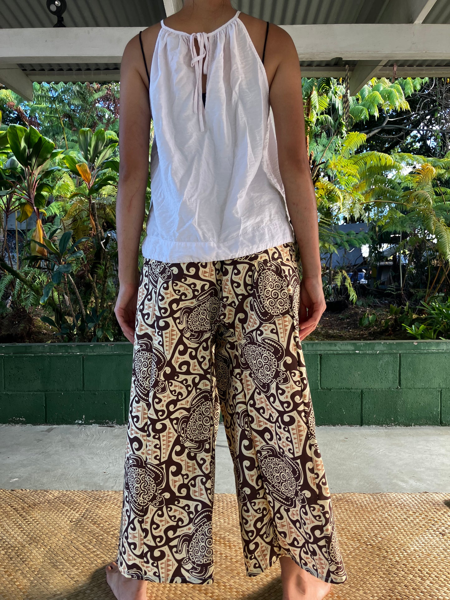 Hawaiian Pants・Beige Honu/ Poly Cotton