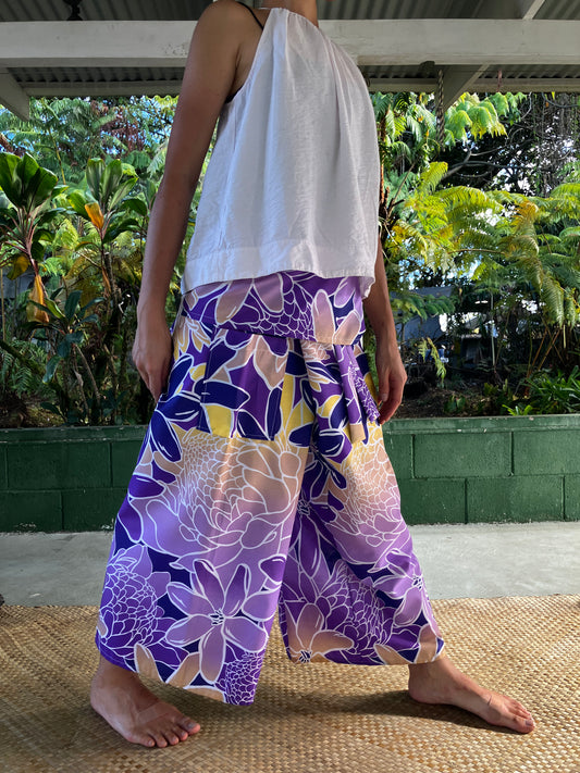 Hawaiian Pants・Purple Tiare/ Poly Cotton