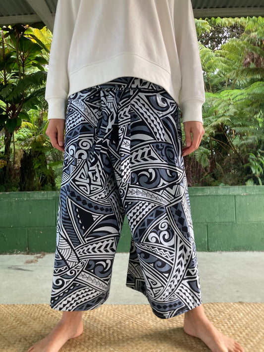 Hawaiian Pants・Teal Tapa /Cotton 100%