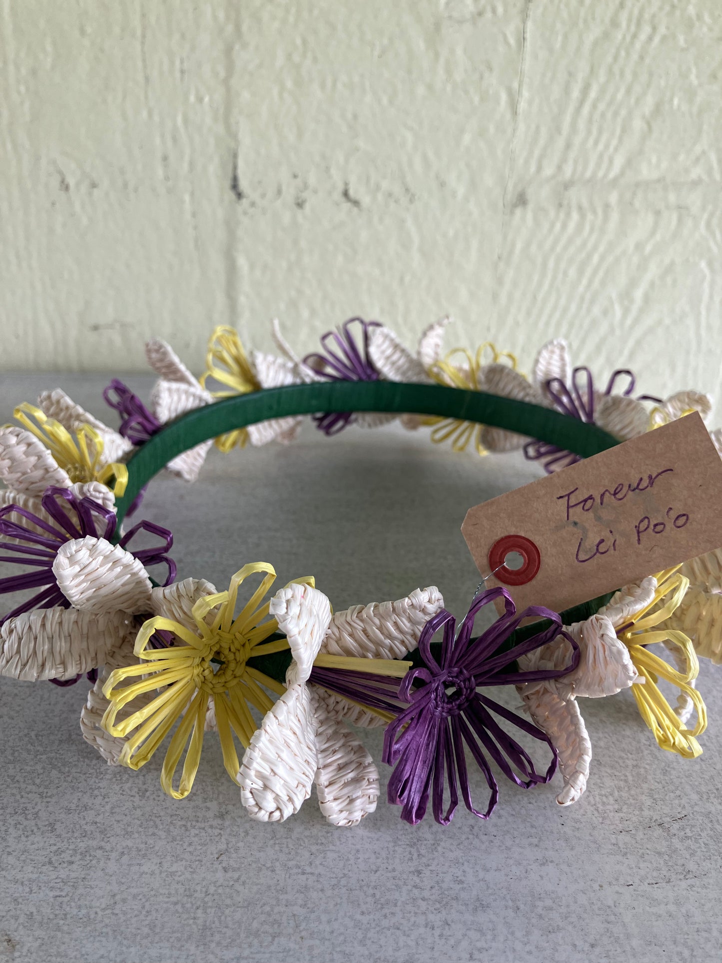 Forever Lei Poʻo -Purple & Yellow