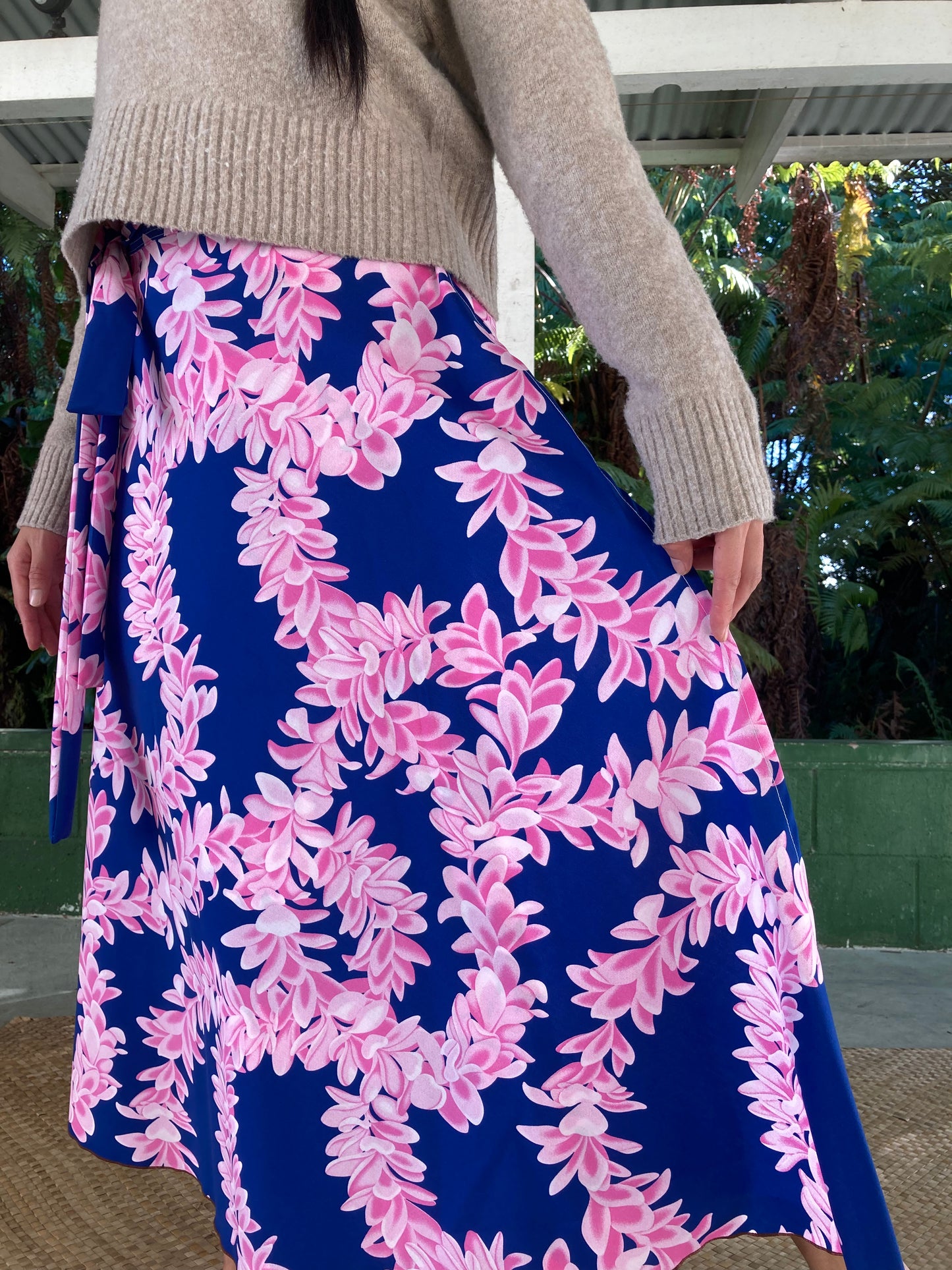 Hawaiian Wrap Skirt - Lei Melia (Pink)