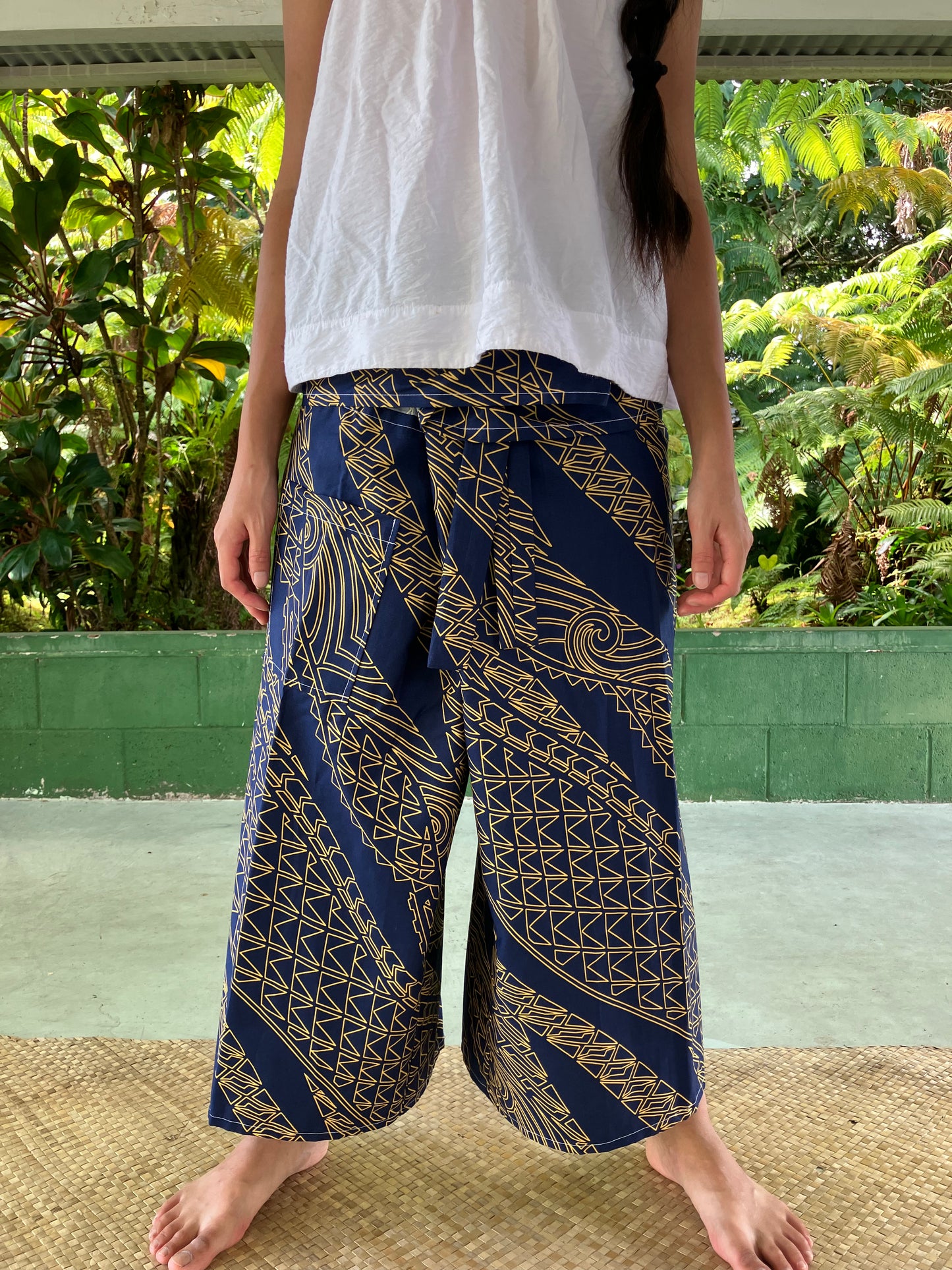 Hawaiian Pants・Navy Tapa/Cotton 100%