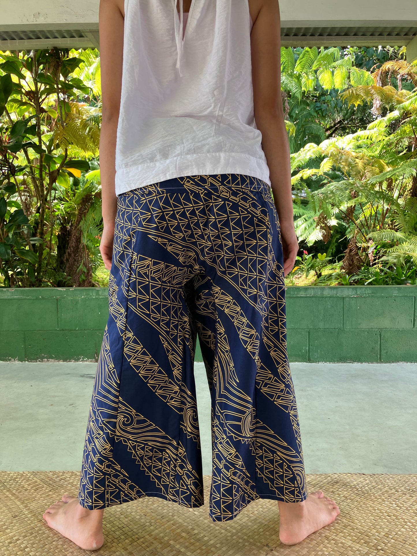 Hawaiian Pants・Navy Tapa/Cotton 100%