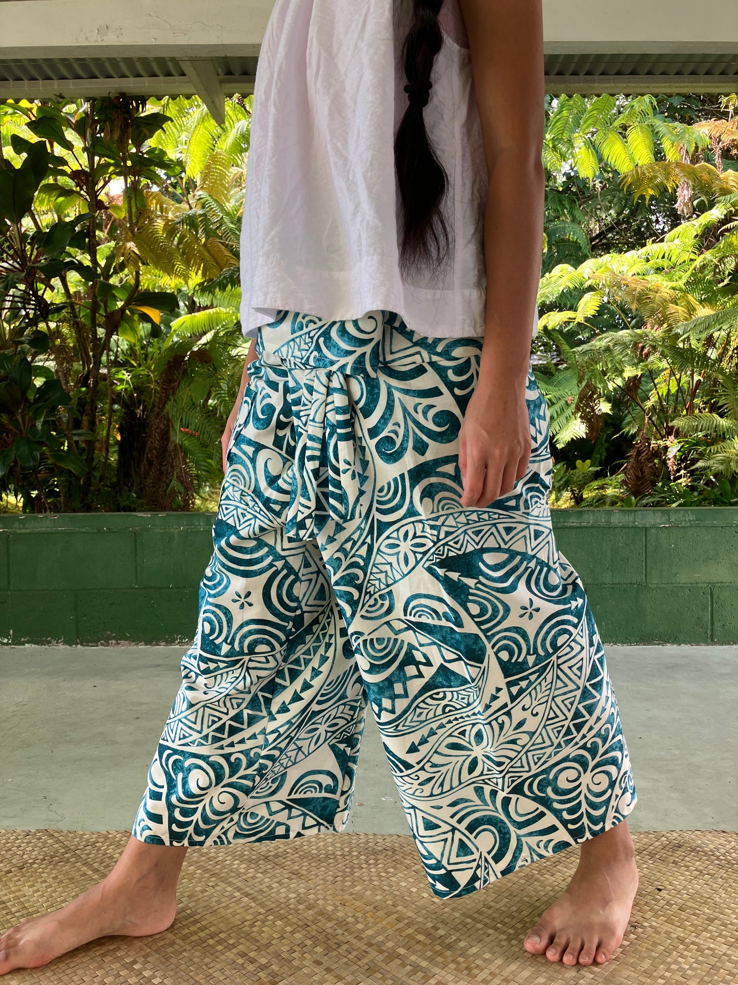 Hawaiian Pants・Turquoise Tribal /Cotton 100%