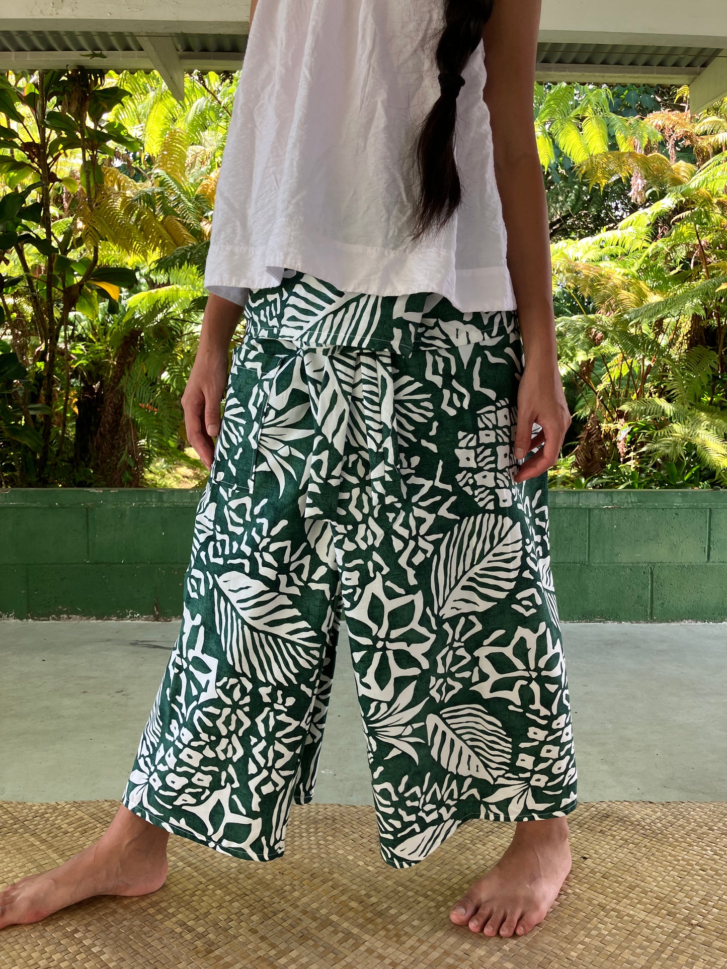 Hawaiian Pants・Green Leaf /Cotton 100%