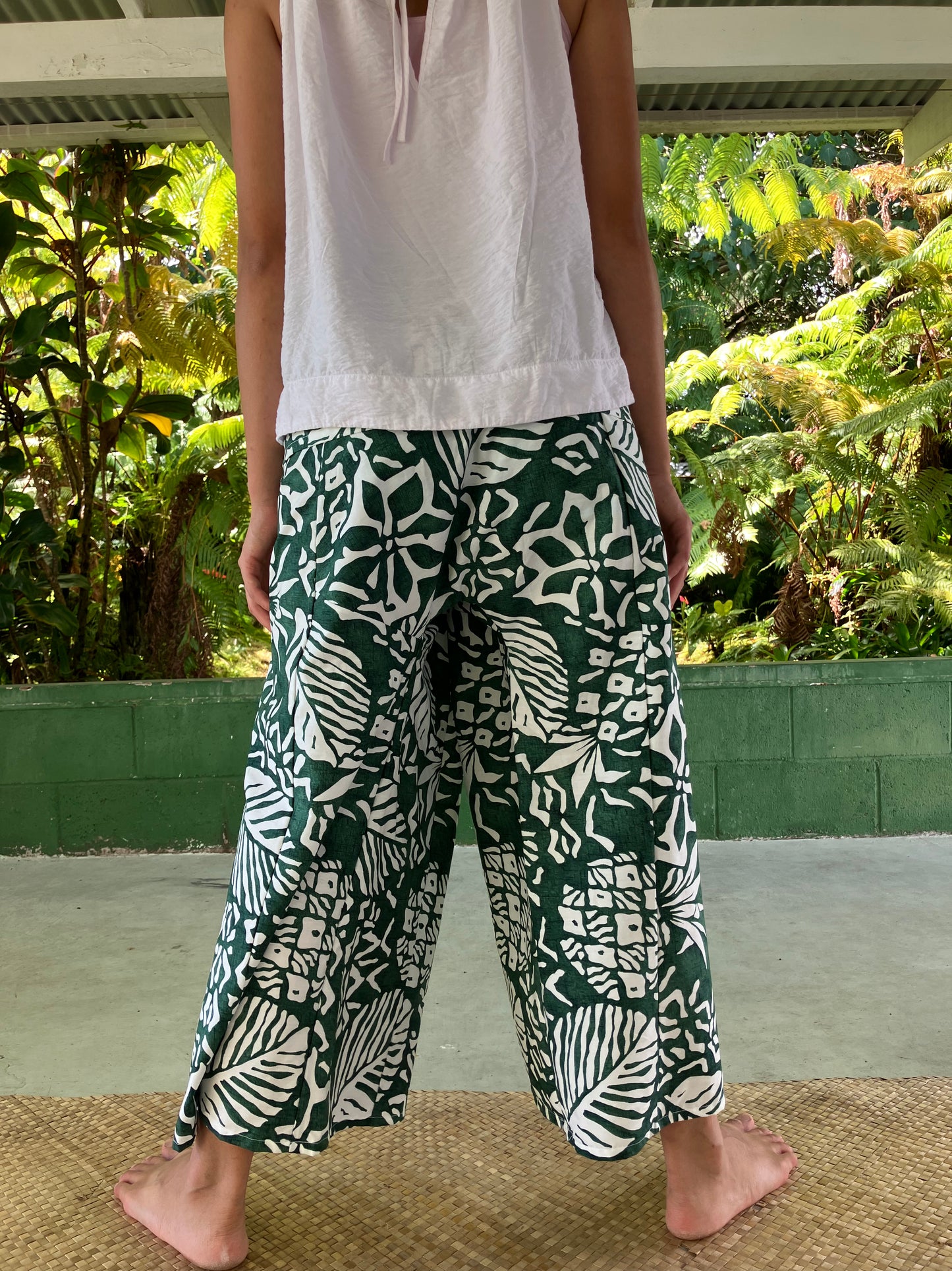 Hawaiian Pants・Green Leaf /Cotton 100%