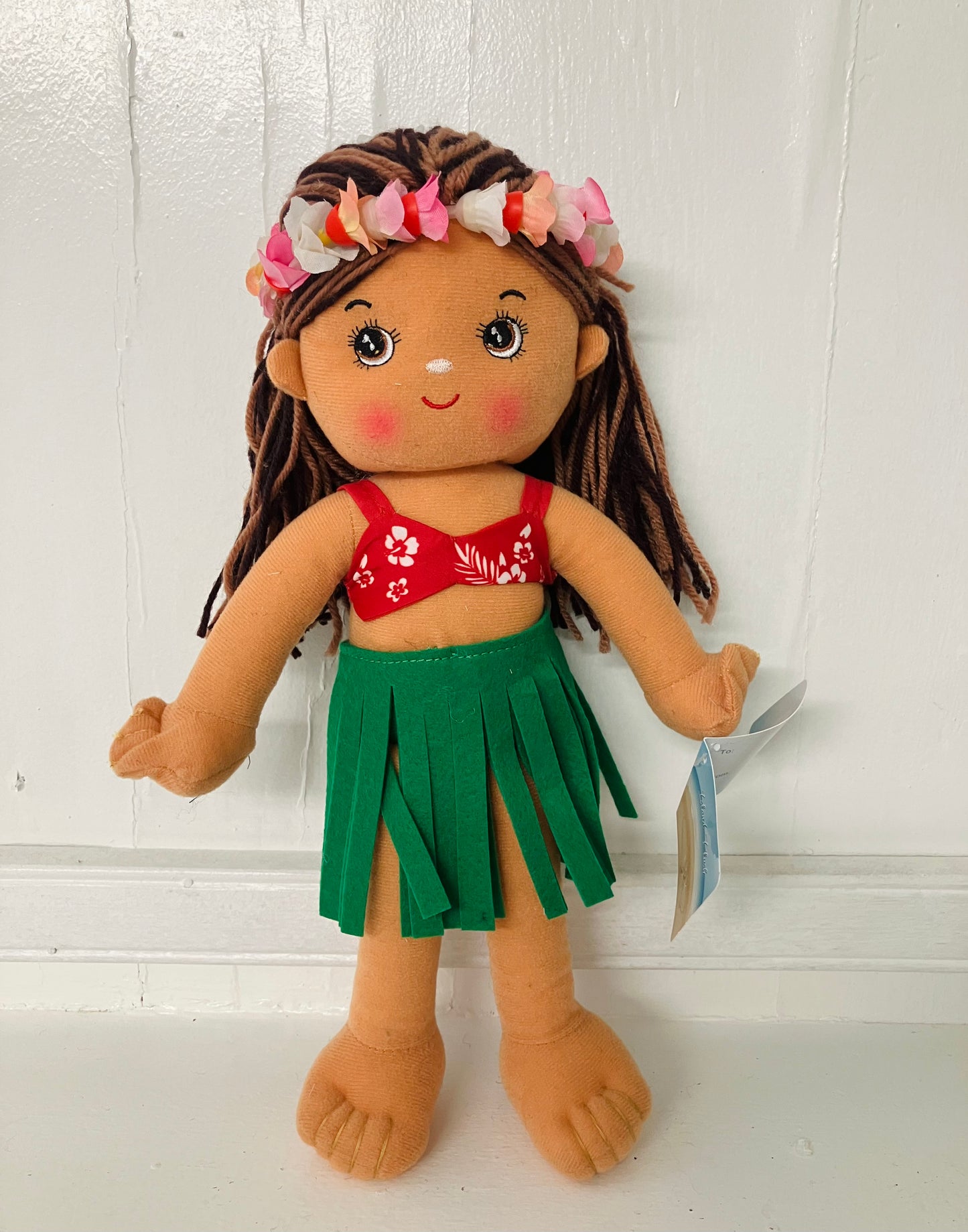 Island Plush Hula Girl Doll (Hālau Girl /w red top)