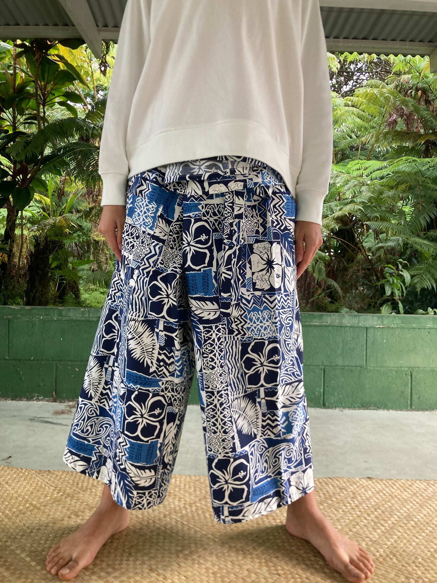 Hawaiian Pants・Mo'olelo Blue /Cotton 100%