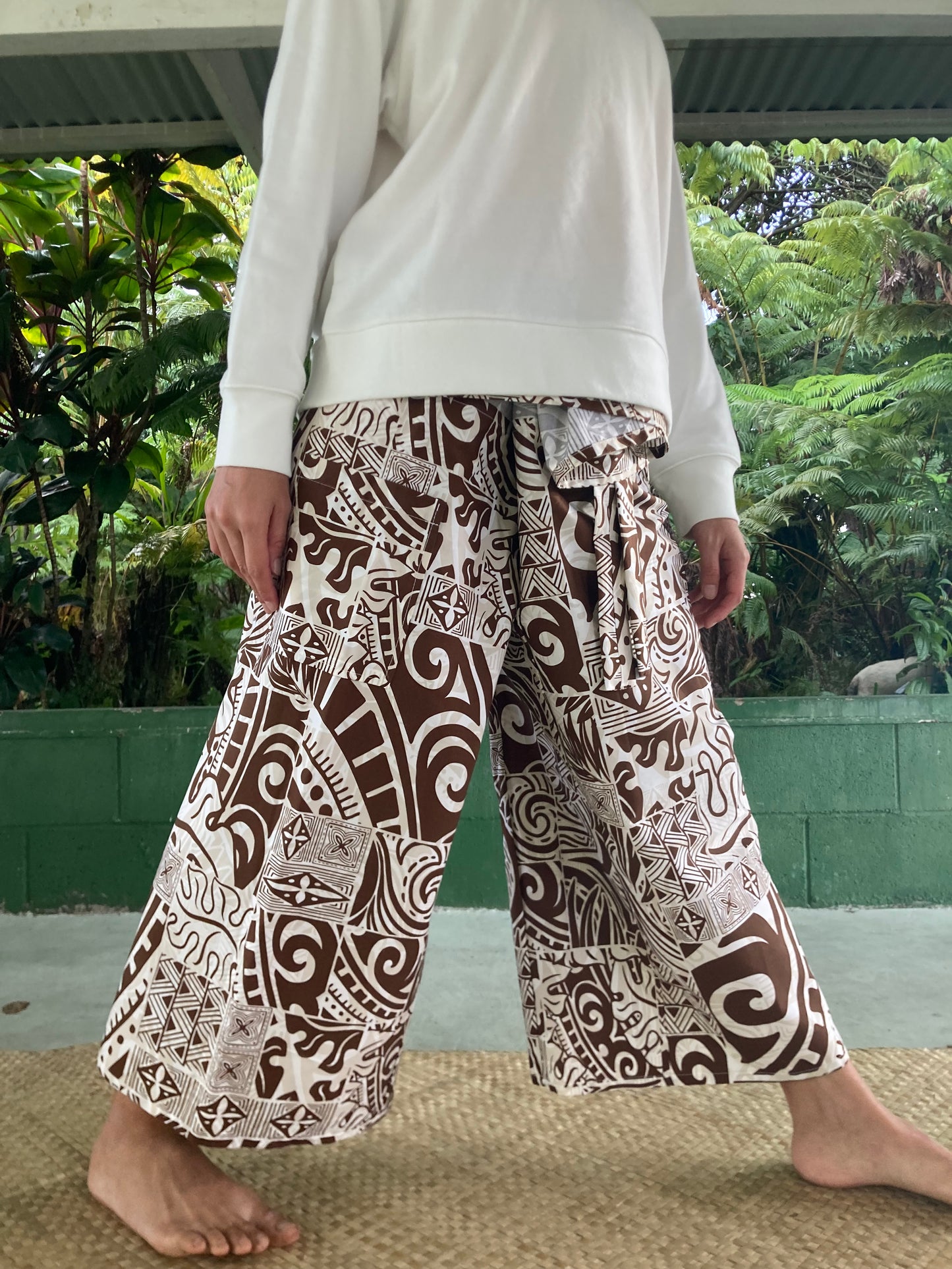 Hawaiian Pants・Brown Tapa /Cotton 100%