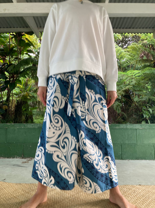 Hawaiian Pants・Blue Wave /Cotton 100%