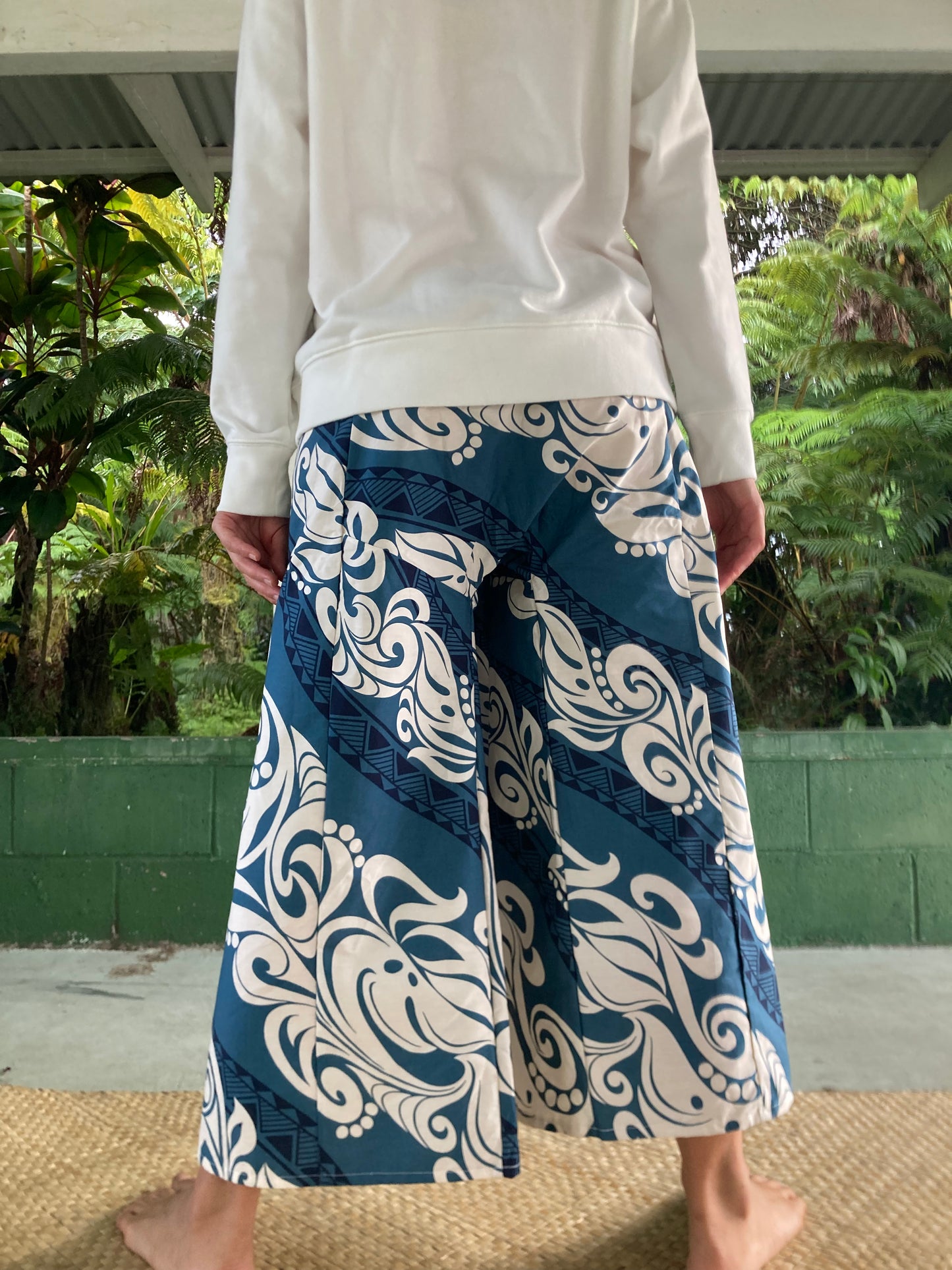 Hawaiian Pants・Blue Wave /Cotton 100%