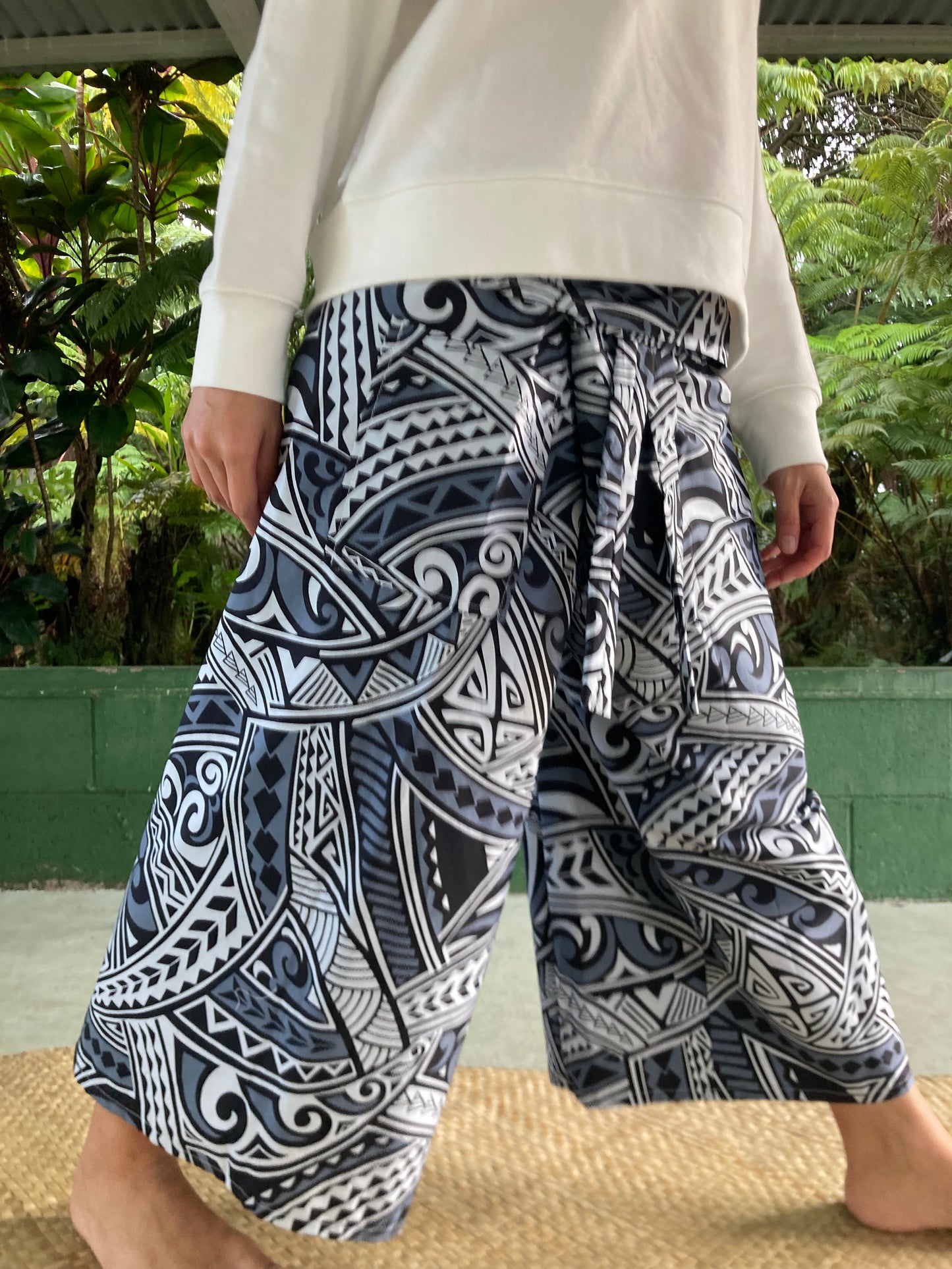 Hawaiian Pants・Teal Tapa /Cotton 100%
