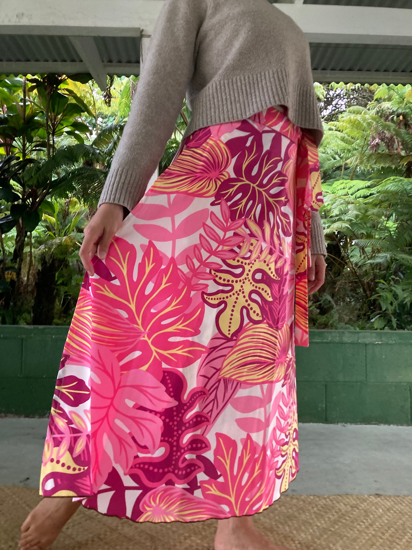Hawaiian Wrap Skirt - Pink Botany