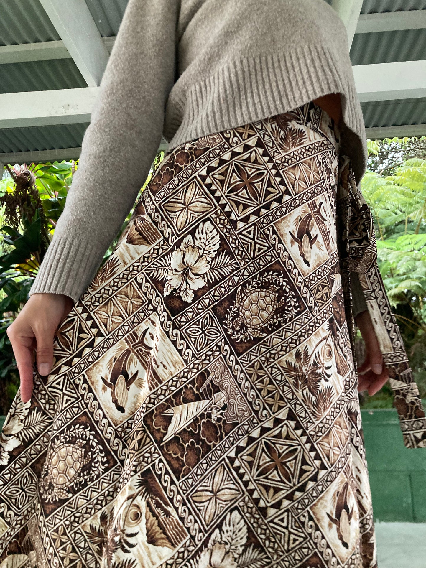 Hawaiian Wrap Skirt -Old Hawaiʻi(Cotton 100%)