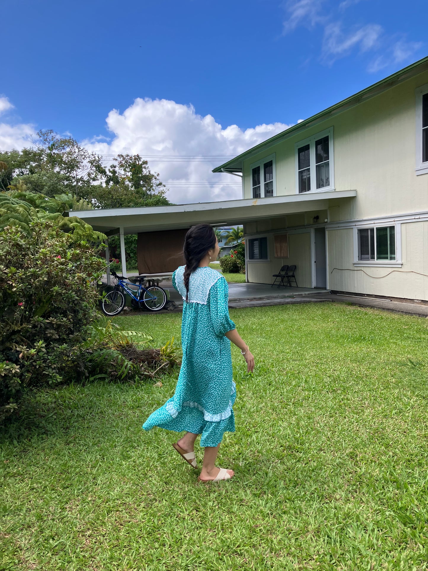 Liberty House/Naturally Petite Vintage Muʻumuʻu Green