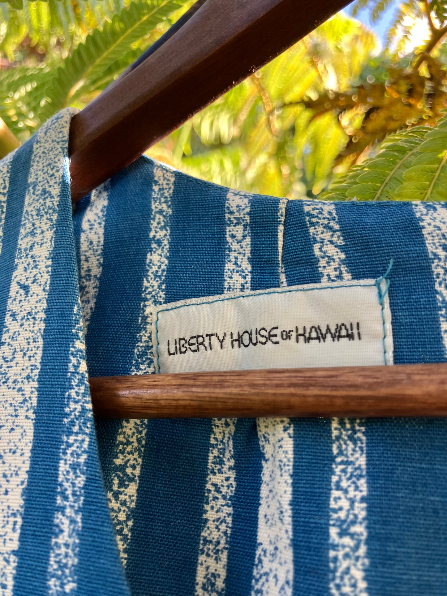 Liberty House of Hawai'i Muʻumuʻu Blue Stripe