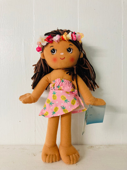 Island Plush Hula Girl Doll (Pink Dress)